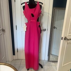 Nookie Hot Pink Cut-Out Backless Dress